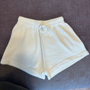 Women's Cream Knit Shorts